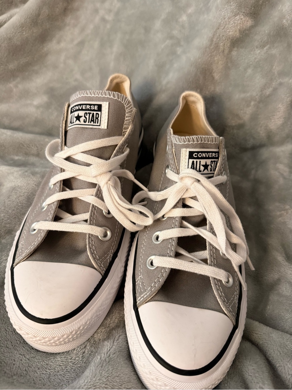 Converse All Star Low Top Sneakers - Gray & White - Picture 2 of 7